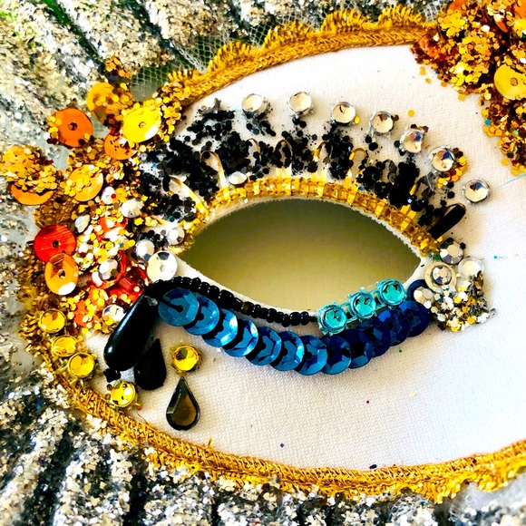 Eye mask costume Carnevale,Masquerade Embellished eye mask feathers Madi Gras OS - Picture 2 of 13